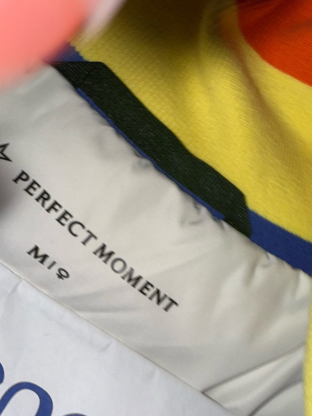 Perfect Moment Cream Puffer Ski Jacket with Colorblock Red, Yellow & Blue Accent - Picture 4 of 4